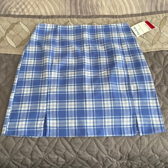 love on a hanger Dresses & Skirts - Blue & White Plaid Mini Skirt